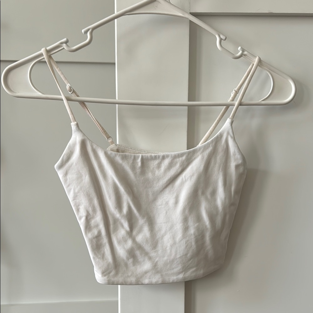 Aritzia Babaton White Spaghetti Strap Top